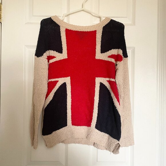Forever 21 British Flag Sweater - Size Small - Picture 1 of 4